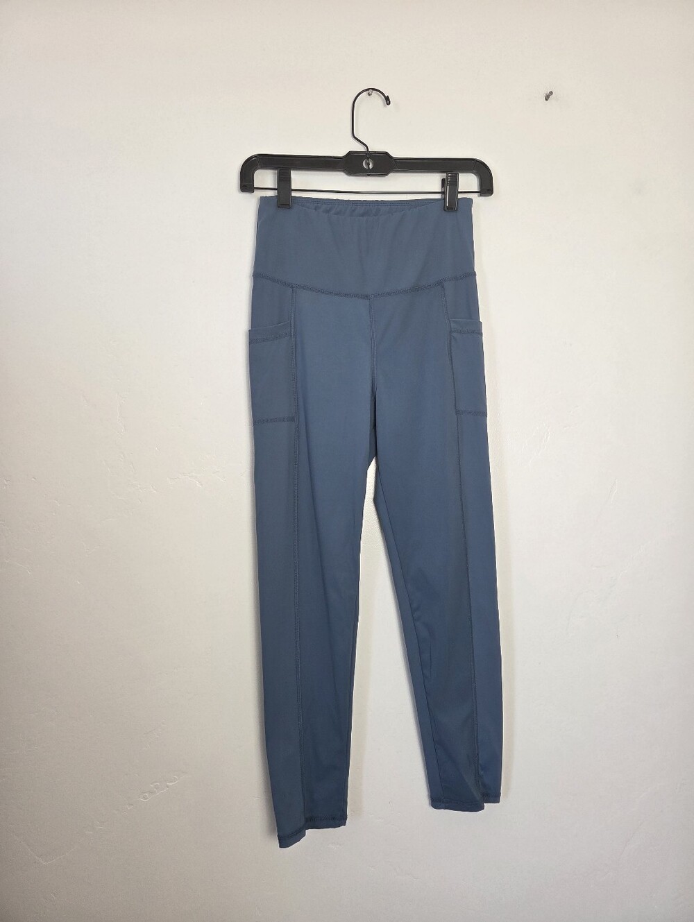 Inluv Blue Cargo Leggings Pockets Ankle Athletic Athleisure Workout Gym Lounge S